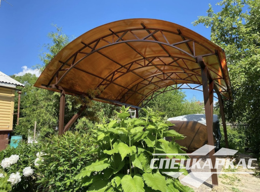 Навес из поликарбоната для зоны барбекю №21 - фото 1176